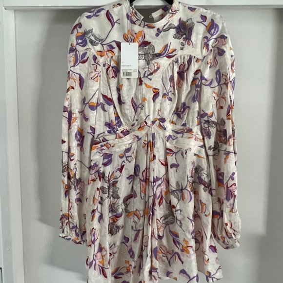 NWT- Zadig & Voltaire Rivage Jac Cut Flowers Silk-Blend Dress - Picture 4 of 5